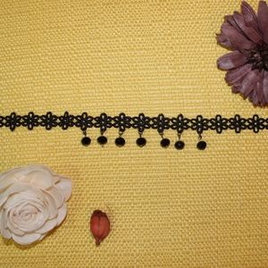 Floral Tattoo Choker with Pendants